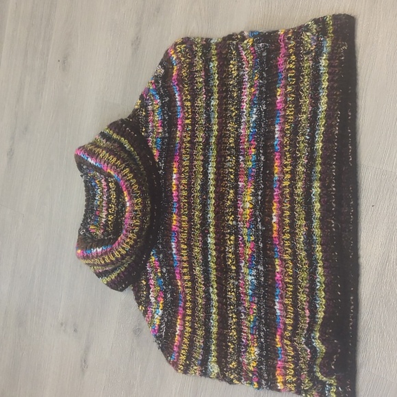 Anthropologie Multicolor Piera Knit Chunky Turtleneck Poncho - Picture 5 of 7